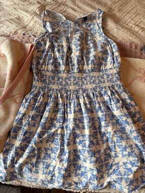 Universal Thread Cream Sundress with Blue Floral Print